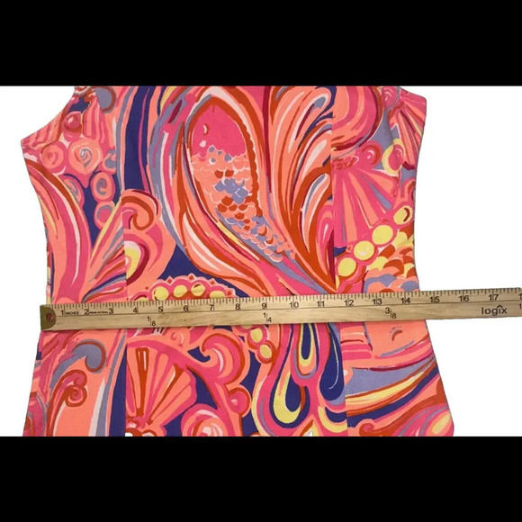 Lilly Pulitzer Multi Reef Retreat Whiting Shift Dress Stretch Terry Knit XS - Picture 4 of 12